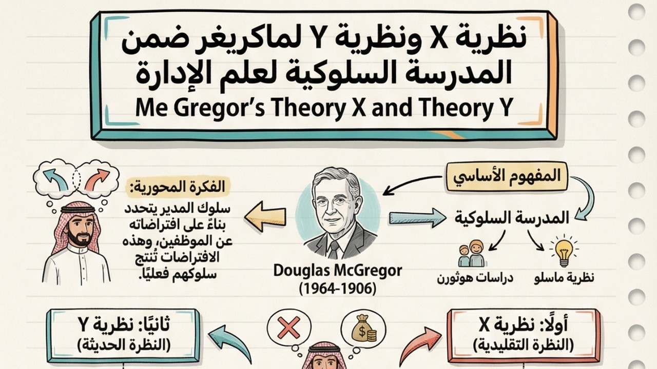 نظرية X ونظرية Y لماكريغر ضمن المدرسة السلوكية لعلم الإدارة McGregor’s Theory X & Theory Y