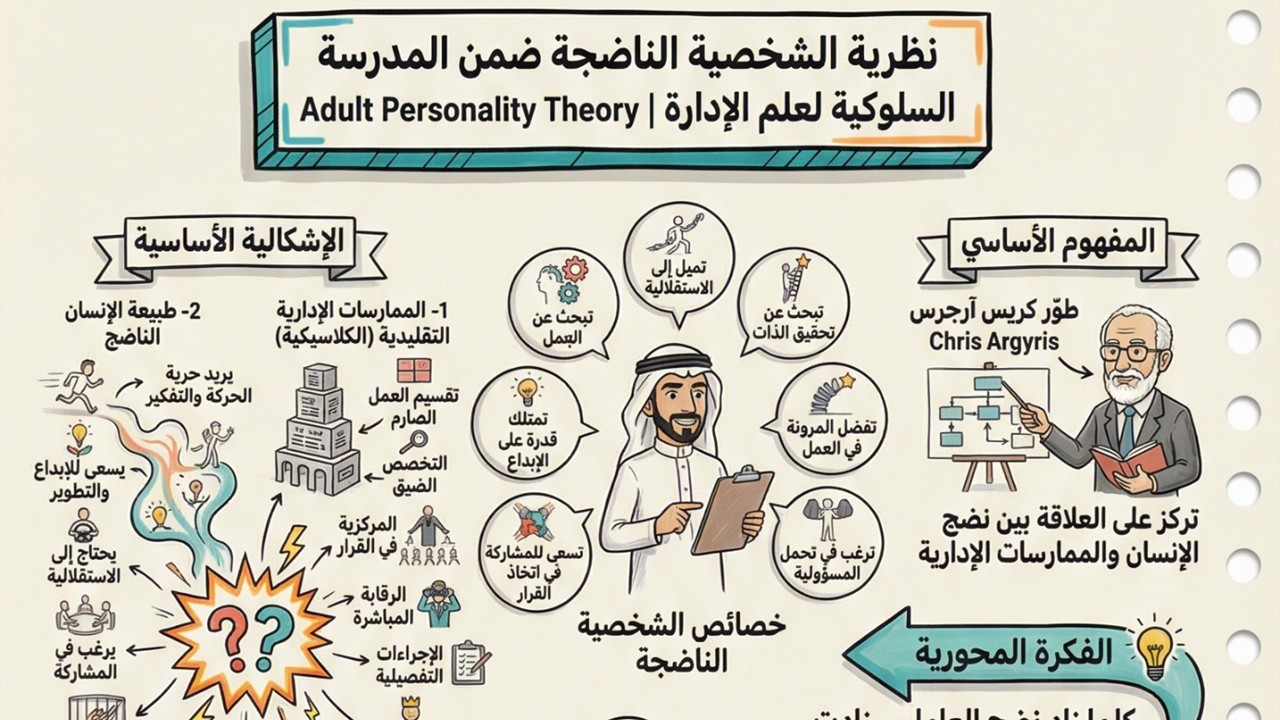 نظرية الشخصية الناضجة ضمن المدرسة السلوكية لعلم الإدارة Adult Personality Theory
