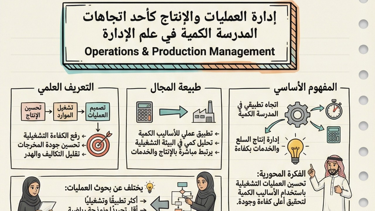 إدارة العمليات والإنتاج كأحد اتجاهات المدرسة الكمية في علم الإدارة Operations & Production Management