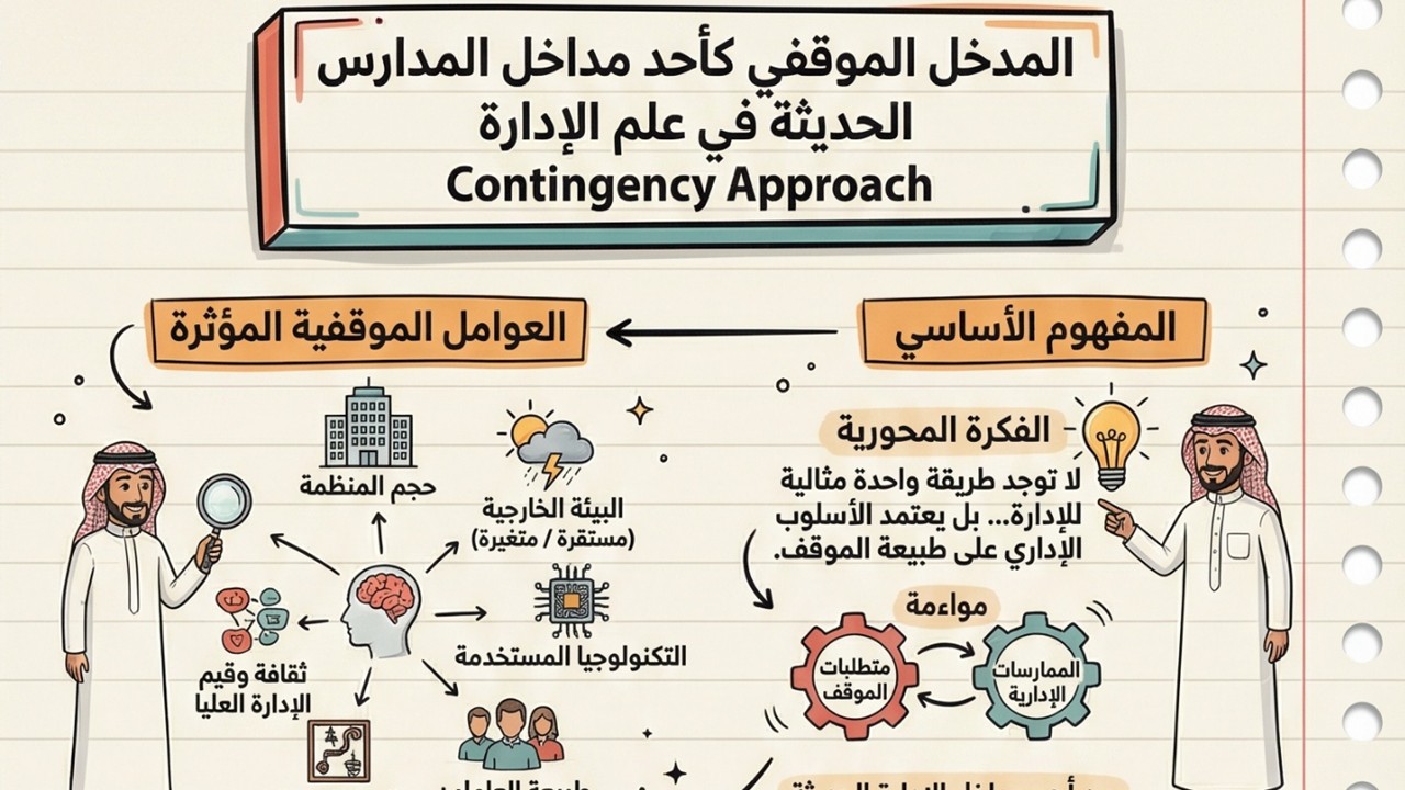 المدخل الموقفي كمدخل للمدارس الحديثة في علم الإدارة Contingency Approach in Modern Management Schools