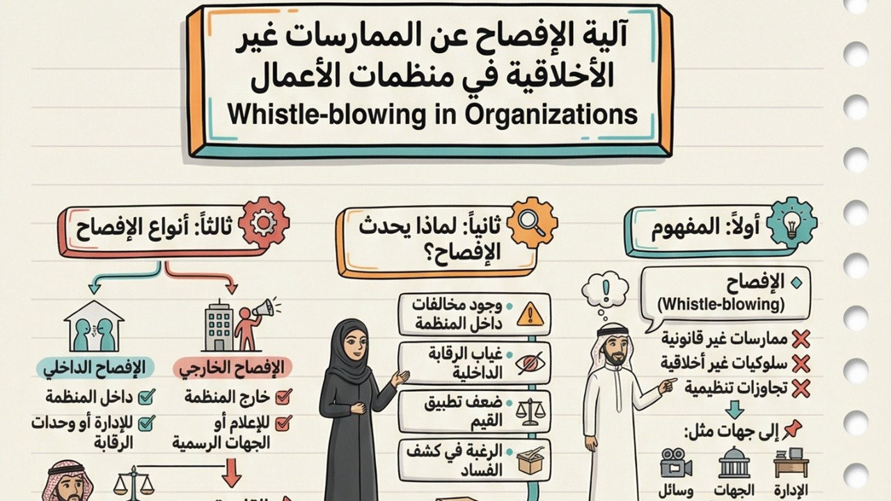 آلية الإفصاح عن الممارسات غير الأخلاقية في منظمات الأعمال  Whistle-blowing in Organizations