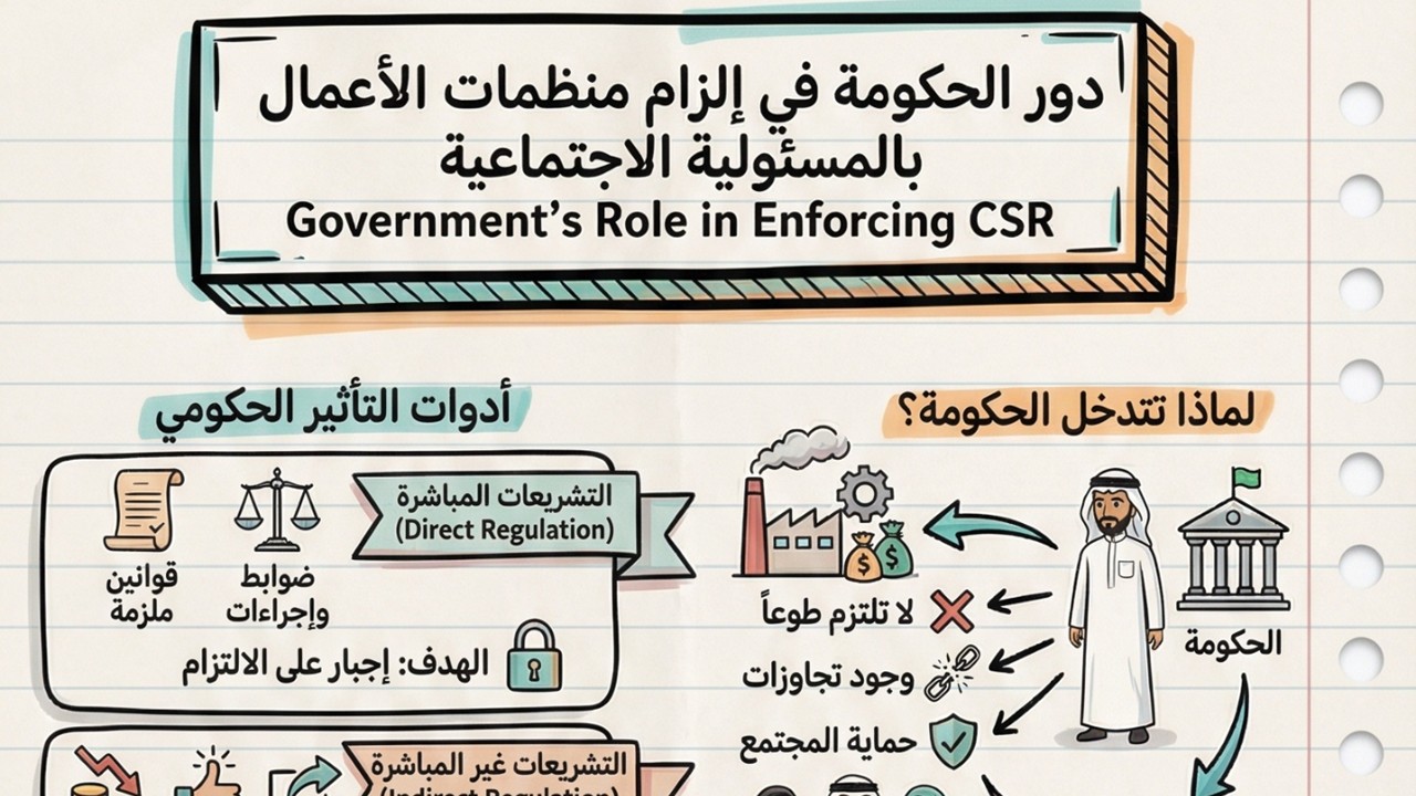دور الحكومة في إلزام منظمات الأعمال بالمسؤولية الاجتماعية Government and Society